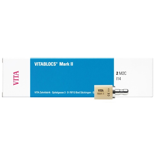 Bloques cerámicos VITA VITABLOCS 0M1C I14 5ST, material dental de alta precisión y translucidez natural para restauraciones estéticas CAD/CAM.