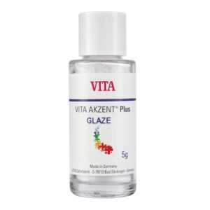 VITA Akzent Plus Glaze Polvo 5g, polvo de glaseado dental con brillo excepcional y durabilidad superior para restauraciones cerámicas.